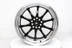 243.95 MST MT11 Wheels (17x9 5x100/5x114.3 +20 Offset) Black w/ Machined Lip - Redline360