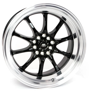 243.95 MST MT11 Wheels (17x9 5x100/5x114.3 +20 Offset) Black w/ Machined Lip - Redline360