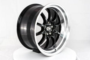 243.95 MST MT11 Wheels (17x9 5x100/5x114.3 +20 Offset) Black w/ Machined Lip - Redline360