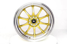 Load image into Gallery viewer, 243.95 MST MT11 Wheels (17x9 5x100/5x114.3 +20 Offset) Gold w/ Machined Lip - Redline360 Alternate Image