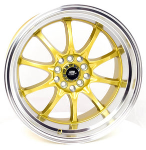 243.95 MST MT11 Wheels (17x9 5x100/5x114.3 +20 Offset) Gold w/ Machined Lip - Redline360