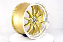 Load image into Gallery viewer, 243.95 MST MT11 Wheels (17x9 5x100/5x114.3 +20 Offset) Gold w/ Machined Lip - Redline360 Alternate Image