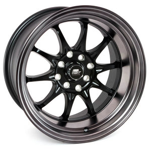 131.00 MST MT11 Wheels (15x8 4x100/4x114.3 +0 Offset) Matte Black w/ Matte Black Lip - Redline360