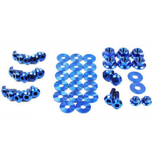 Load image into Gallery viewer, Dress Up Bolts Nissan R31 HR31 Skyline (86-88) Titanium Hardware Engine Bay Kit - Blue Alternate Image