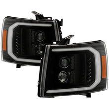 Load image into Gallery viewer, Xtune Projector Headlights Chevy Silverado (07-13) [w/ LED DRL Signal Lights] Black or Black Smoked w/ Amber Turn Signal Light - Black Alternate Image
