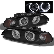 Load image into Gallery viewer, Xtune Headlights BMW E39 5 Series (97-03) [w/ Halo LED DRL] Black or Chrome w/ Amber Turn Signal Lights Alternate Image