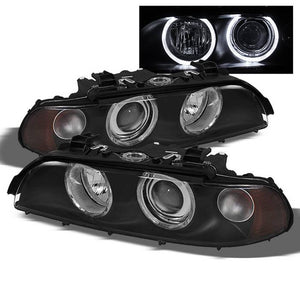 Xtune Headlights BMW E39 5 Series (97-03) [w/ Halo LED DRL] Black or Chrome w/ Amber Turn Signal Lights