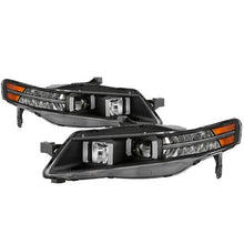 Load image into Gallery viewer, Xtune Projector Headlights Acura TL w/ OEM HID (04-08) Light Tube DRL in Black or Chrome w/ Amber Turn Signal Lights - Black Alternate Image