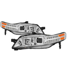 Load image into Gallery viewer, Xtune Projector Headlights Acura TL w/ OEM HID (04-08) Light Tube DRL in Black or Chrome w/ Amber Turn Signal Lights - Chrome Alternate Image