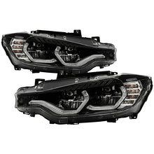 Load image into Gallery viewer, Xtune Projector Headlights BMW 320i 328i 330i 335i 340i F30 (12-19) [w/LED DRL] Black / Black Smoke w/ Amber Turn Signal Lights Alternate Image