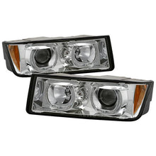 Load image into Gallery viewer, Xtune Projector Headlights Chevy Avalanche w/ Body Cladding (02-06) [Halo DRL LED Light Bar - Halogen Model] Black or Chrome w/ Amber Turn Signal Alternate Image