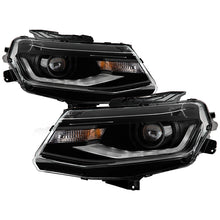Load image into Gallery viewer, Xtune Projector Headlights Chevy Camaro (16-18) [w/ Sequential LED Signal Lights] Black Smoked w/ Amber Turn Signal Light - Default Title Alternate Image