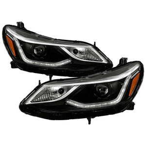 Xtune Projector Headlights Chevy Cruze Sedan (16-18) [w/ LED DRL Lights] Black w/ Amber Turn Signal Light