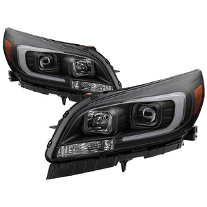 Xtune Projector Headlights Chevy Malibu (13-15) [DRL Light Bar - Halogen Model] Black or Chrome w/ Amber Turn Signal