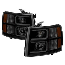 Load image into Gallery viewer, Xtune Projector Headlights Chevy Silverado (07-14) [w/ Halo LED DRL Lights] Black or Chrome w/ Amber Turn Signal Light Alternate Image