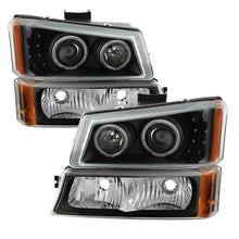 Load image into Gallery viewer, Xtune Projector Headlights Chevy Silverado (03-06) [Black w/ Amber Turn Signal Light] w/ or w/o Bumper Lights - w/ Bumper Lights Alternate Image