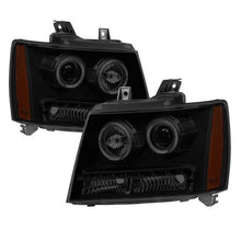 Load image into Gallery viewer, Xtune Projector Headlights Chevy Avalanche (07-14) [w/ Halo LED Lights] Black or Black Smoked w/ Amber Turn Signal Light Alternate Image