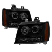 Load image into Gallery viewer, Xtune Projector Headlights Chevy Tahoe (07-14) [w/ Halo LED Lights] Black or Black Smoked w/ Amber Turn Signal Light - Black Smoked Alternate Image