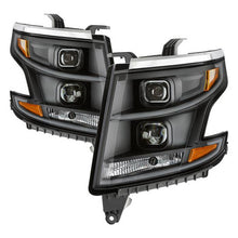 Load image into Gallery viewer, Xtune Projector Headlights Chevy Tahoe (15-18) [Light Bar DRL - Halogen Model] Black w/ Amber Turn Signal - Black Alternate Image