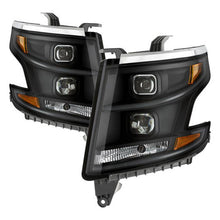 Load image into Gallery viewer, Xtune Projector Headlights Chevy Tahoe (15-18) [Light Bar DRL - Halogen Model] Black w/ Amber Turn Signal - Black Smoke Alternate Image