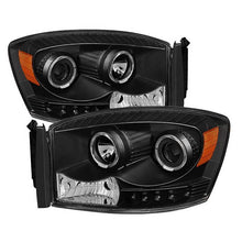 Load image into Gallery viewer, Xtune Projector Headlights Dodge Ram (06-09) [w/ LED Halo] Black Smoked or Smoke w/ Amber Turn Signal Light - Black Smoke Alternate Image