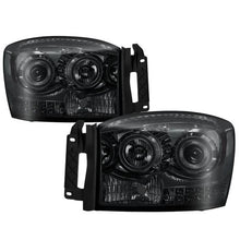 Load image into Gallery viewer, Xtune Projector Headlights Dodge Ram (06-09) [w/ LED Halo] Black Smoked or Smoke w/ Amber Turn Signal Light - Smoke Alternate Image