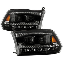 Load image into Gallery viewer, Xtune Full LED Projector Headlights Dodge Ram 1500 (09-18) [LED DRL - Halogen Model] Black or Chrome w/ Amber Turn Signal Light - Black Alternate Image