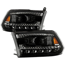 Load image into Gallery viewer, Xtune Full LED Projector Headlights Ram 2500/3500 (10-19) [LED DRL - Halogen Model] Black or Chrome w/ Amber Turn Signal Light - Black Alternate Image