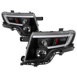 Xtune Projector Headlights Ford Edge (07-10) [DRL Light Bar - Halogen Model] Black or Chrome w/ Amber Turn Signal Light