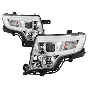 Xtune Projector Headlights Ford Edge (07-10) [DRL Light Bar - Halogen Model] Black or Chrome w/ Amber Turn Signal Light