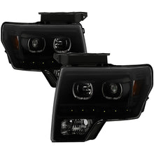 Load image into Gallery viewer, Xtune Projector Headlights Ford F150 (09-14) [LED Halo or  Light Bar DRL - Halogen Model] Black or Chrome w/ Amber Turn Signal Light Alternate Image