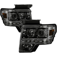 Load image into Gallery viewer, Xtune Projector Headlights Ford F150 (09-14) [LED Halo or  Light Bar DRL - Halogen Model] Black or Chrome w/ Amber Turn Signal Light Alternate Image