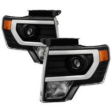 Load image into Gallery viewer, Xtune Projector Headlights Ford F150 (09-14) [LED Halo or  Light Bar DRL - Halogen Model] Black or Chrome w/ Amber Turn Signal Light Alternate Image