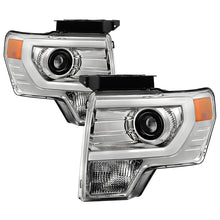 Load image into Gallery viewer, Xtune Projector Headlights Ford F150 (09-14) [LED Halo or  Light Bar DRL - Halogen Model] Black or Chrome w/ Amber Turn Signal Light Alternate Image