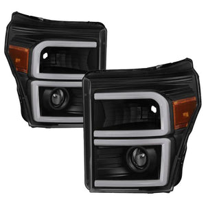 Xtune Projector Headlights Ford F250/350/450 Super Duty (11-16) [w/ LED Light Tube DRL] Black or Chrome