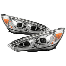 Load image into Gallery viewer, Xtune Projector Headlights Ford Focus (15-18) [Full LED w/ LED Light Bar] Black or Chrome w/ Amber Turn Signal Lights Alternate Image