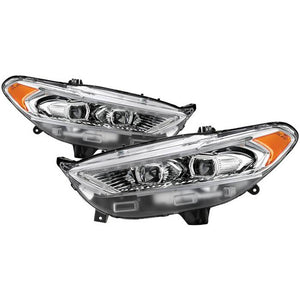 Xtune Projector Headlights Ford Fusion (13-16) [Light Tube DRL - Halogen Model] Black or Chrome w/ Amber Turn Signal Light