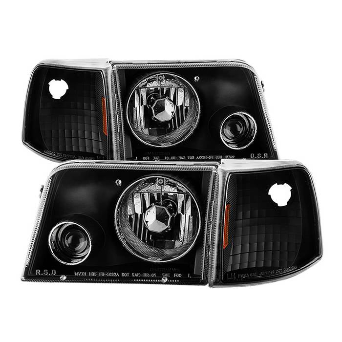 Xtune Projector Headlights Ford Ranger (93-97) Black or Chrome w/ Corner Lights