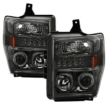 Load image into Gallery viewer, Xtune Projector Headlights Ford F250/350/450 Super Duty (08-10) [w/ LED Halo] Smoke/ Black / Chrome - Smoke Alternate Image