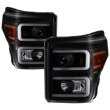 Load image into Gallery viewer, Xtune Projector Headlights Ford F-250/F-350/F450 Super Duty (11-16) [Light Bar DRL w/ Sequential Turn Signal - Halogen Model] Black w/ Amber Turn Signal Light Alternate Image