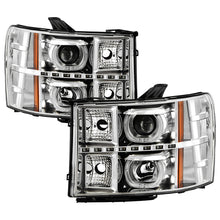 Load image into Gallery viewer, Xtune Projector Headlights GMC Sierra (07-13) [LED Halo - Halogen Model] Chrome or Black w/ Amber Turn Signal Light - Chrome Alternate Image
