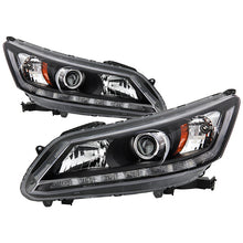 Load image into Gallery viewer, Xtune Projector Headlights Honda Accord Sedan (13-15) Black w/ LED Blue Start &amp; Sequential Signal DRL Alternate Image