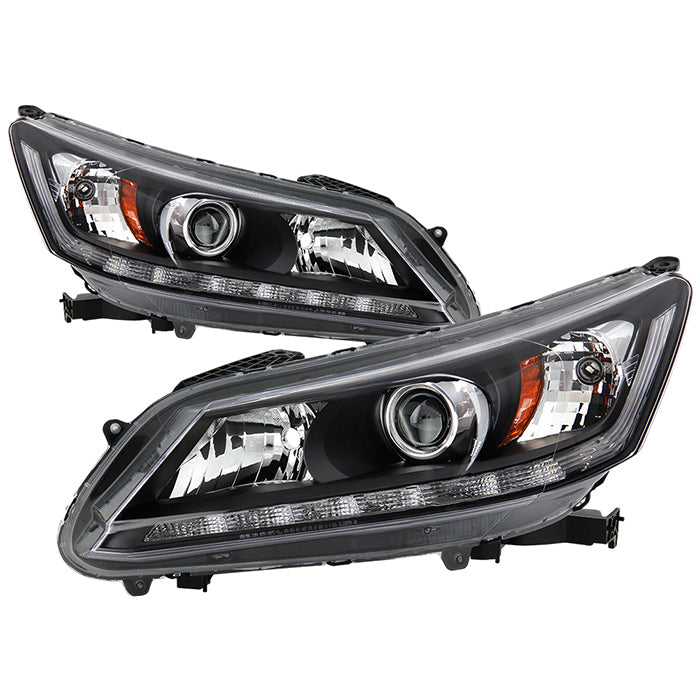 Xtune Projector Headlights Honda Accord Sedan (13-15) Black w/ LED Blu ...