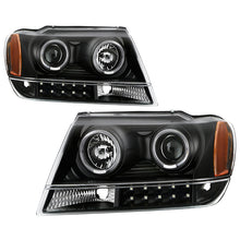 Load image into Gallery viewer, Xtune Projector Headlights Jeep Grand Cherokee (14-16) [w/ LED Halo] Black w/ Amber Turn Signal Light Alternate Image