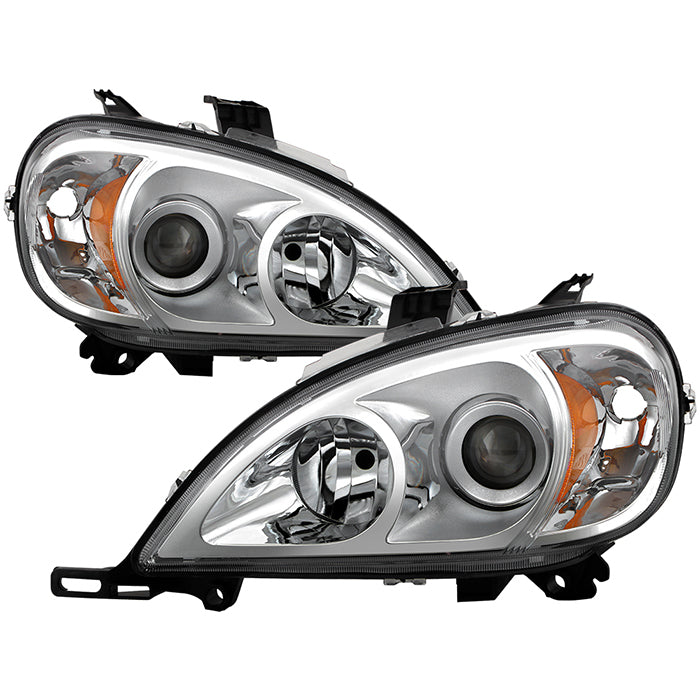 Xtune Projector Headlights Mercedes W163 ML-Class (98-01) Black or Chrome  w/ Amber Turn Signal Light