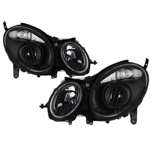 Xtune OEM Projector Headlights Mercedes W211 E-Class (03-06) [Halogen Model] Black or Chrome w/ Amber Turn Signal