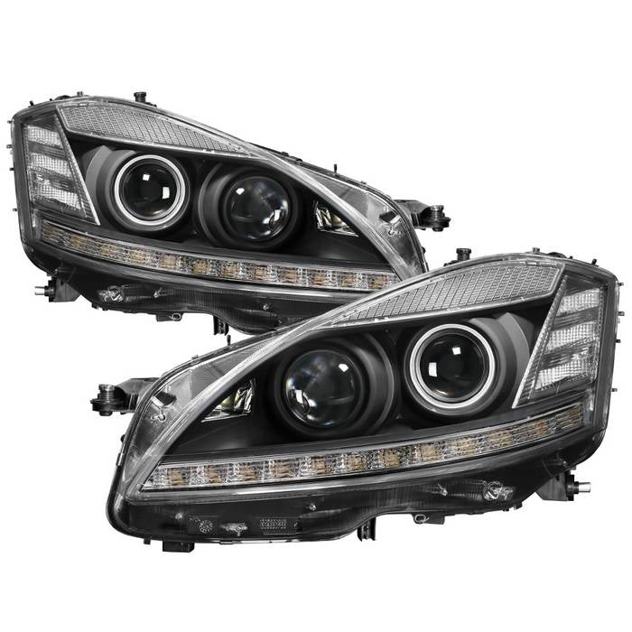 Xtune LED Projector Headlights Mercedes W221 S Class (07-09) [w/ Switchback LED DRL Bar] Black or Chrome