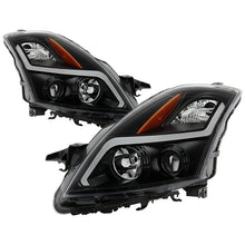 Load image into Gallery viewer, Xtune Projector Headlights Nissan Altima Sedan (07-09) [w/ LED Light Bar - Halogen Model Only] Black / Black Smoke / Chrome w/ Amber Turn Signal Lights - Black Smoke Alternate Image