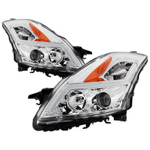 Load image into Gallery viewer, Xtune Projector Headlights Nissan Altima Coupe (08-09) [w/ LED Light Bar - Halogen Model Only] Black / Black Smoke / Chrome w/ Amber Turn Signal Lights - Chrome Alternate Image