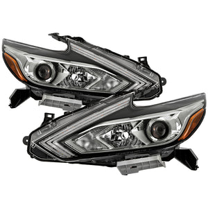 Xtune Headlights Nissan Altima Sedan (16-18) [OE Style w/ Switch Black LED Signal DRL - Halogen Only] Black  or Chrome Finish